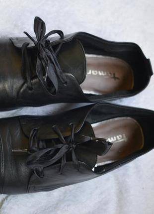 Кожаные туфли мокасины дерби полуботинки tamaris р. 40 26,3 см6 фото