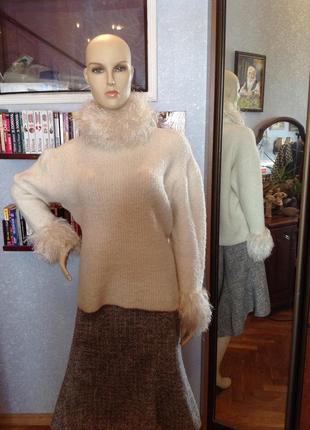 Мягкий, теплый, уютный свитер, со съемным воротом, р. 60-64