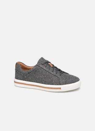 Кожаные кеды clarks un maui lace grey