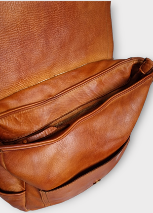 Рюкзак из вымытой кожи,  винтажный эффект, италия7 фото