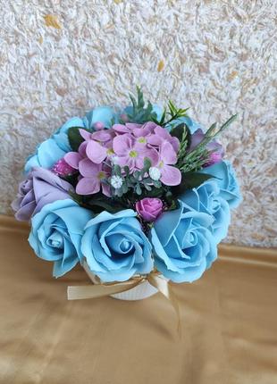 Букет из мыльных роз оригинальный подарок женщине цветы ручной работы handmade5 фото