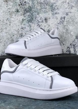 Женские белые кроссовки alexander mcqueen white маквин.