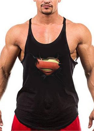 Майка чоловіча для теринувань "superman" чорна