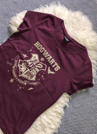 Harry potter hogwarts прогулочная домашняя пижамная футболка натуральная хлопок гарри поттер2 фото