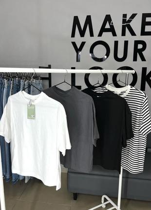 Базовые футболки h&m средней длины