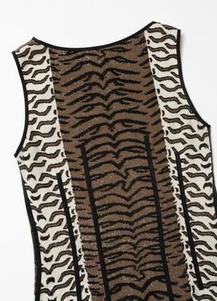 Marc cain animal print wool blend sleeveless dress6 фото