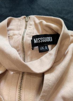 Бежевый короткий топ нюд на молнии missguided, размер s6 фото