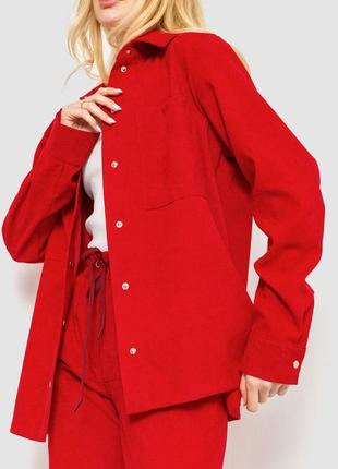 Сорочка жіноча вельветова колір червоний3 фото