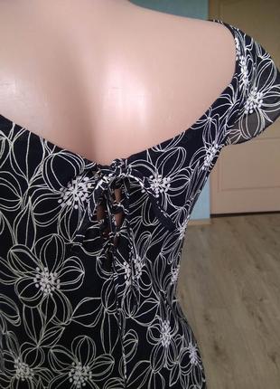 Елегантне віскозне плаття максі debenhams/довга чорна розкльошена сукня у квітковий принт8 фото