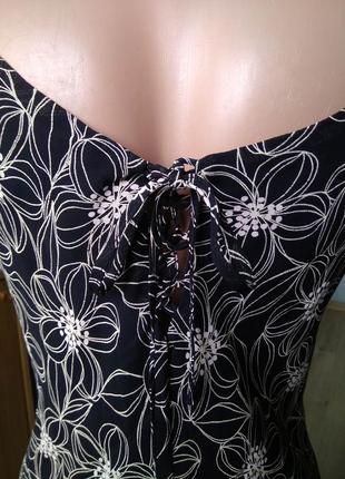Елегантне віскозне плаття максі debenhams/довга чорна розкльошена сукня у квітковий принт7 фото