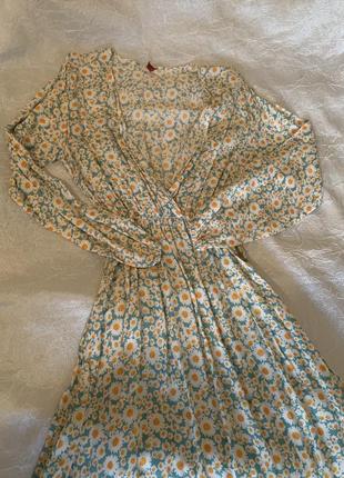 Платье сарафан миди на резинке в цветочек2 фото