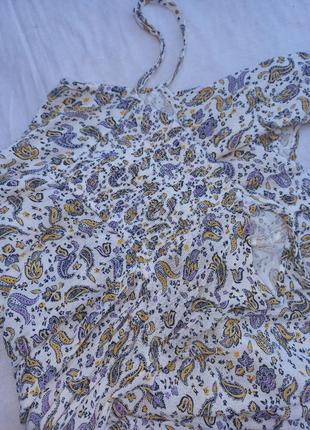 Летнее интересное платье сарафан на брительках в мелкий принт2 фото