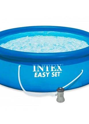 Надувной бассейн intex easy set 28142 в комплекте с насосом1 фото