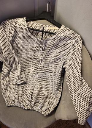 Блуза рубашка свитшот на резинке принт легкая лето весна осень2 фото