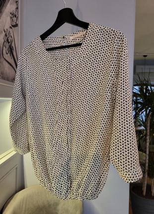 Блуза рубашка свитшот на резинке принт легкая лето весна осень5 фото