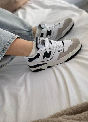 Кроссовки кеды new balance 550 black white3 фото