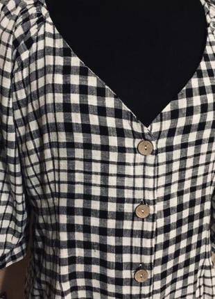 🔥 блуза 🔥 блузка лен клетка индия бренд2 фото