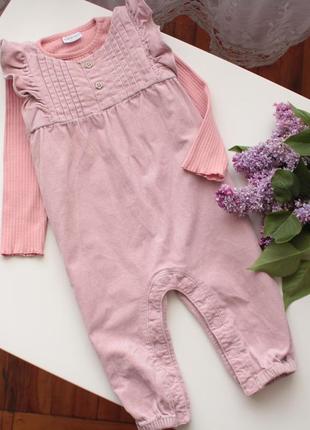 Фирменный комплект реглан+ комбинезон на кроху 9-12 мес