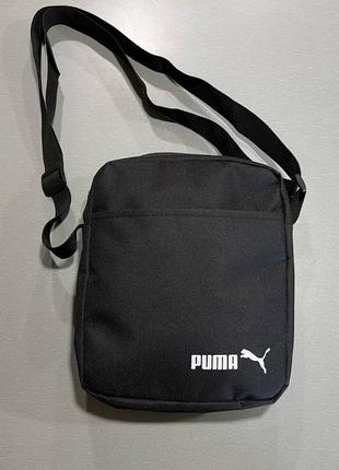 Барсетка puma черная сумка на плечо / мессенджер пума