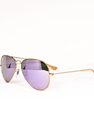 Очки солнцезащитные унисекс ray ban rb3025 gold purple mirror поляризационные2 фото