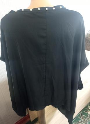 Блуза блузка с бусинами на шикарные формы большого размера свободная2 фото