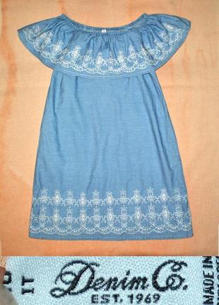 Тонкое джинсовое платье с вышивкой на р.s