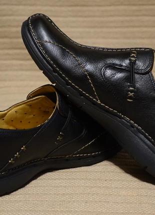 Красивые легкие черные фирменные кожаные туфельки clarks unstructured. 37 р.( 23,8 см.)1 фото