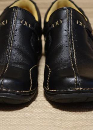 Красивые легкие черные фирменные кожаные туфельки clarks unstructured. 37 р.( 23,8 см.)2 фото