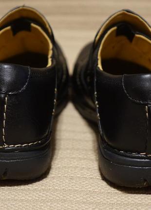 Красивые легкие черные фирменные кожаные туфельки clarks unstructured. 37 р.( 23,8 см.)9 фото