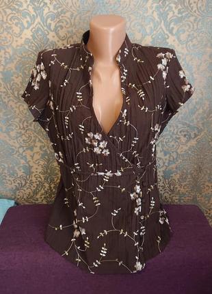 Красивая женская блуза с вышивкой в китайском стиле р.46/48 блузка