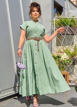 Чарівна лляна літня сукня максі