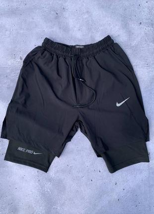 Чорні чоловічі шорти nike pro