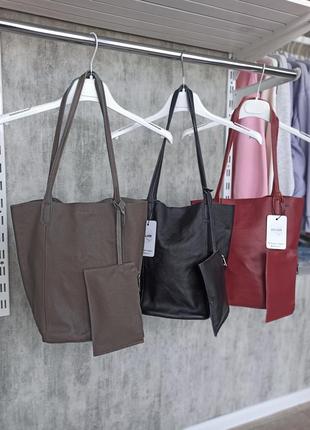 Шкіряні сумки шоппер із натуральної шкіри