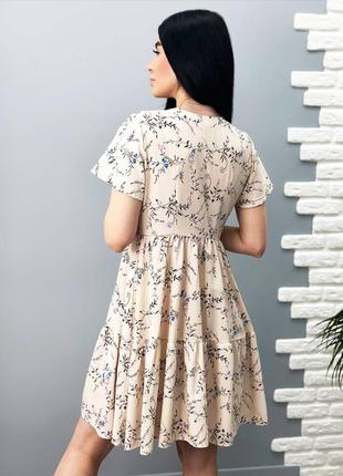 Короткое летнее платье с цветочным принтом,3 цвета на выбор6 фото