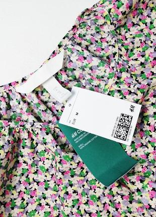 Свободное хлопковое платье в цветы трапеция h&m9 фото