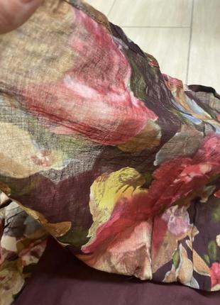 Экстравагантная юбка из марлёвки на широкой баске на подкладке promod m3 фото