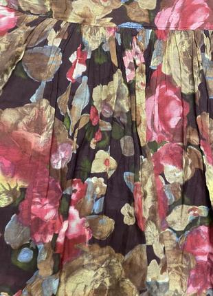 Экстравагантная юбка из марлёвки на широкой баске на подкладке promod m6 фото