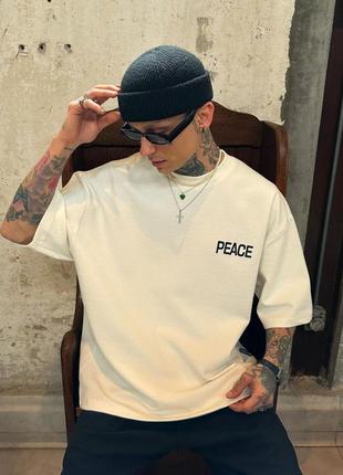Белая мужская футболка peace