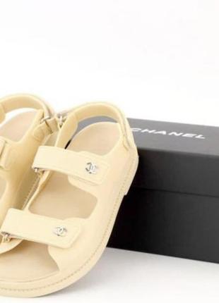 Жіночі сандалії chanel "dad" sandals beige(38,39,40)