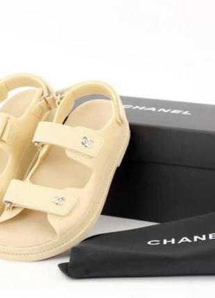 Жіночі сандалії chanel "dad" sandals beige(38,39,40)2 фото