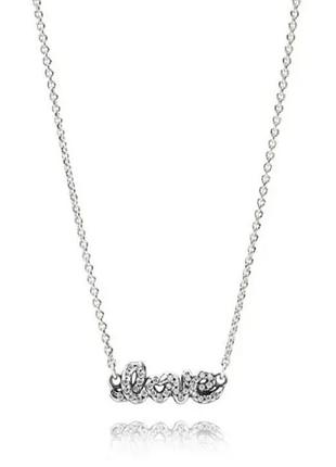 Серебрянное колье пандора любовь серебро 925 pandora