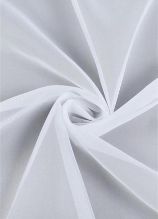 Тюль пошитий білий однотонний шифон на тасьмі 300х295 см2 фото