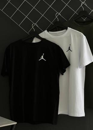 Комплект із трьох футболок jordan (чорна, біла, хакі)