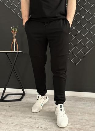 Базові однотонні штани чорні (двонитка) + футболка біла3 фото