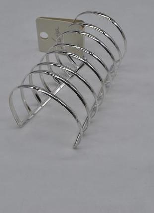 Широкий серебристый браслет брендовая бижутерия4 фото