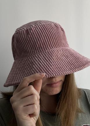 Asos bucket hat панама вельвет рожева пудра оригінал глубока широка