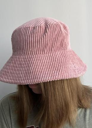 Asos bucket hat панама вельвет рожева пудра оригінал глубока широка2 фото