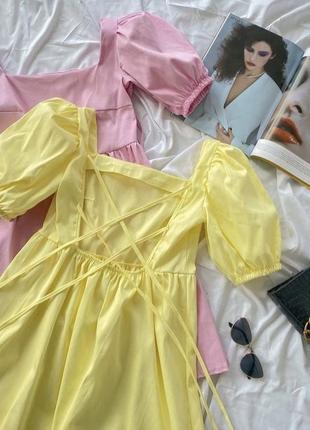 Платье с рукавами-буфами и завязками 🍭2 фото