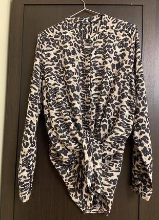 Рубашка блузка леопард р.48 eur 42 blue seven
