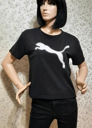 Футболка puma ritmo р. xs большой лого оверсайз хлопок модал